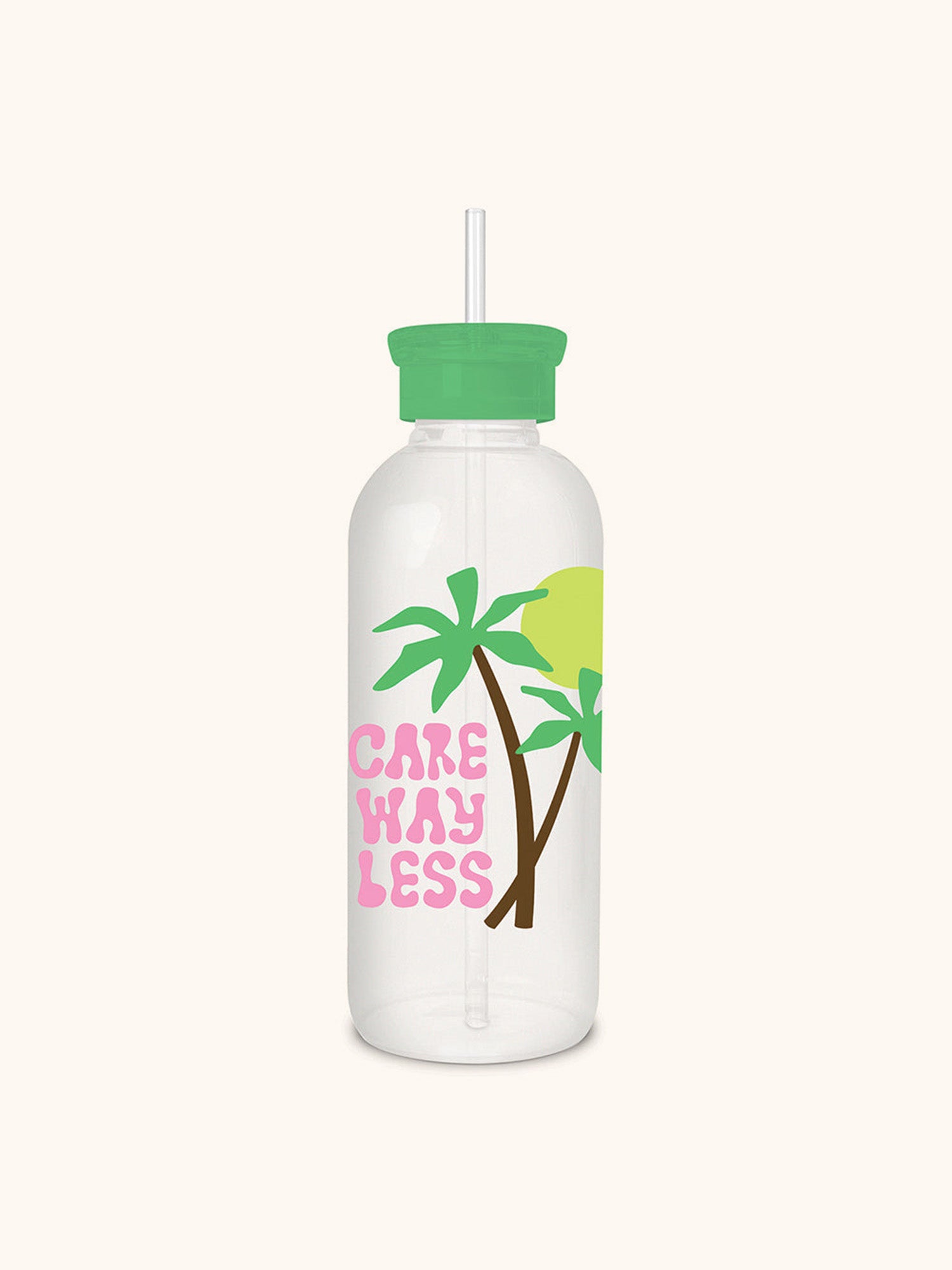 Studio Oh Pink Howdy Glass Water Bottle With Straw - World Market