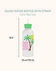 Care Way Less Glass Water Bottle with Straw