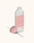 Howdy Partner Glass Water Bottle with Straw
