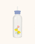 Spring Time Blooms Glass Water Bottle with Straw