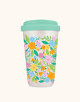 Floral Rush Glass Coffee Tumbler
