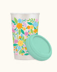 Floral Rush Glass Coffee Tumbler