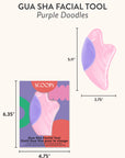 SCOOPS Beauty Gua Sha Facial Tool, Purple Doodles