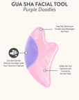 SCOOPS Beauty Gua Sha Facial Tool, Purple Doodles