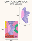 SCOOPS Beauty Gua Sha Facial Tool, Pink Doodles