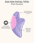 SCOOPS Beauty Gua Sha Facial Tool, Pink Doodles