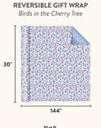 Birds in the Cherry Tree Reversible Gift Wrap