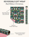 Red Ribbon Christmas Reversible Gift Wrap