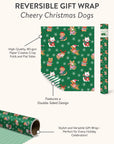 Cheery Christmas Dogs Reversible Gift Wrap