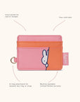 JuJuBe Miffy Flower Fields Be Charged Card Case - Pink & Orange