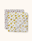 Little Miss SUnshine Swaddle Blanket set of two flat lay