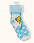 Mama and Baby Mr. Happy socks attached to hang tag