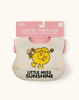 Little Miss Sunshine silicone bib attached to tag