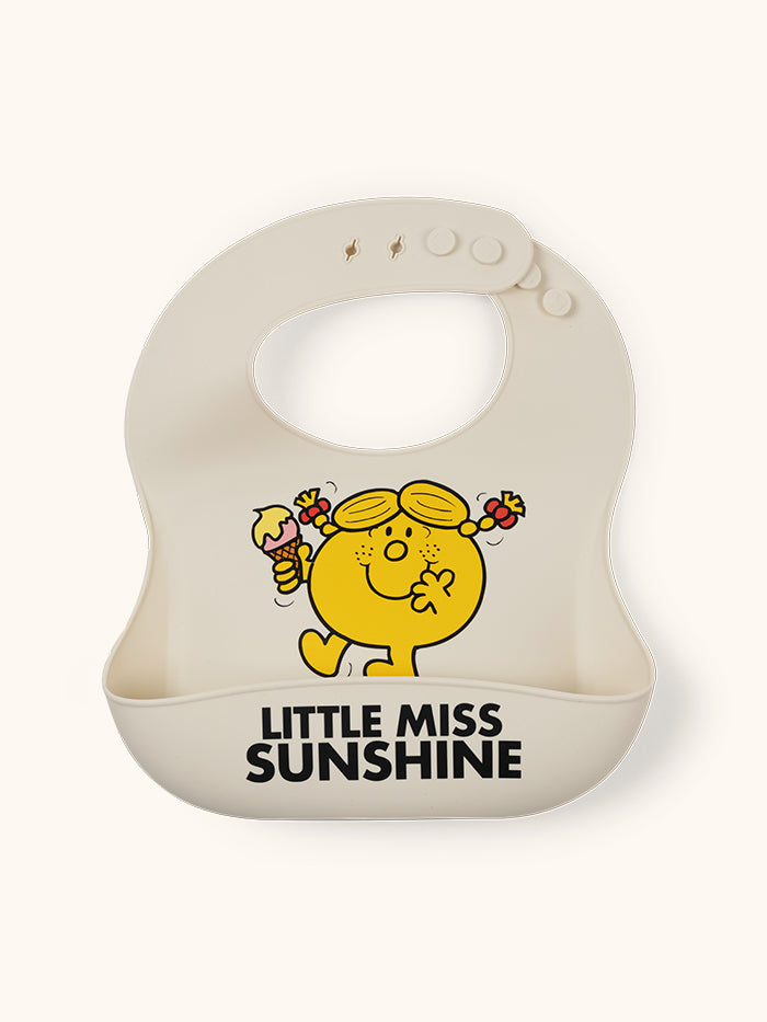 Little Miss Sunshine bib flat lay