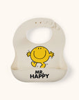 Mr. Happy Silicone Bib flat lay