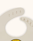 Mr. Happy Silicone Bib close up of bib closure