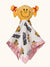 Little Miss Sunshine security blanket flat lay with little miss sunshine plush on top