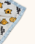 Mr. Happy security blanket with satin corner
