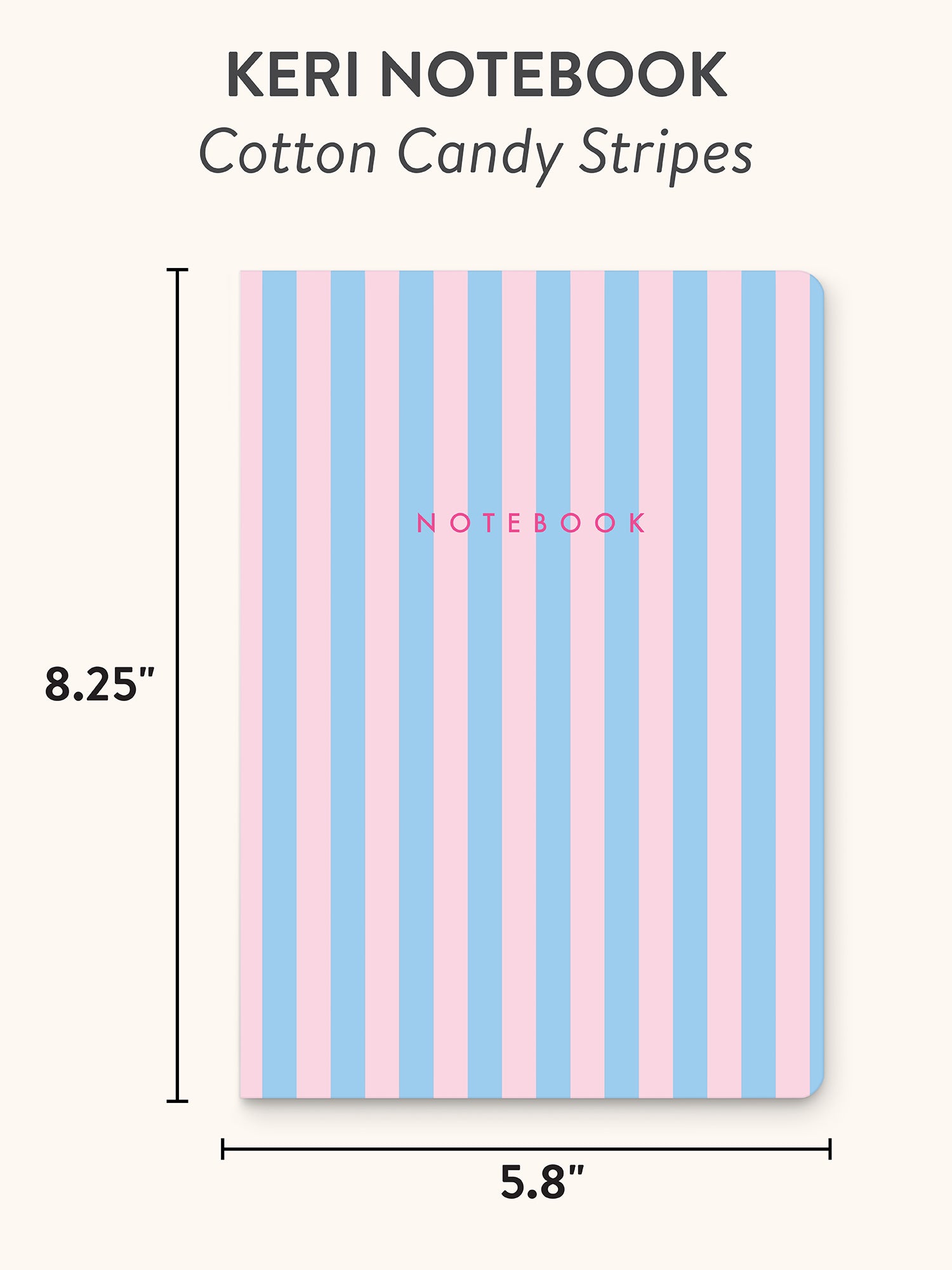 Cotton Candy Stripes Keri Notebook