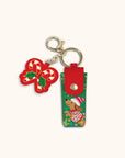 Cheery Christmas Dog Lip Balm Holder Key Chain