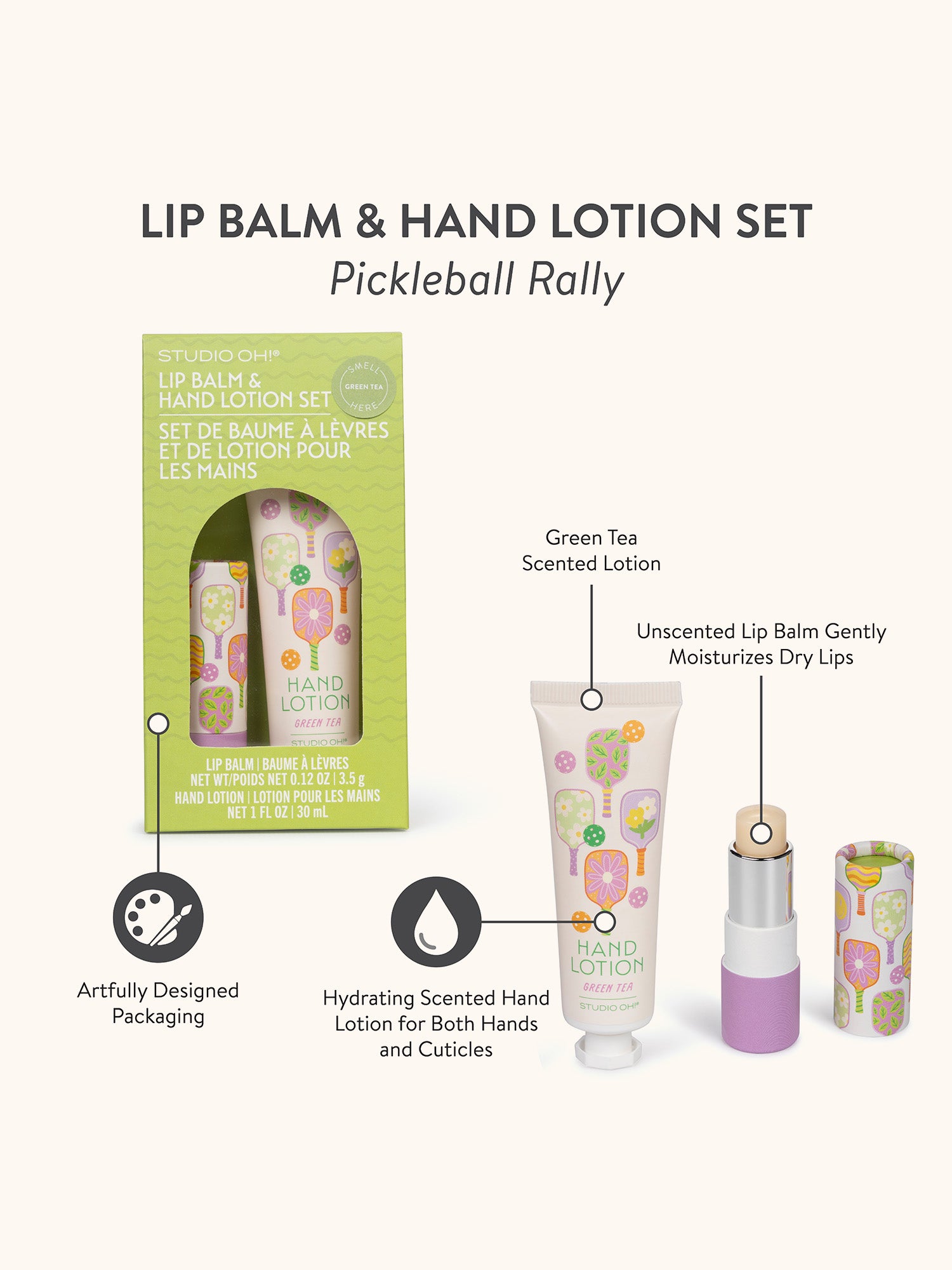 Pickleball Rally Lip Balm & Hand Lotion Set