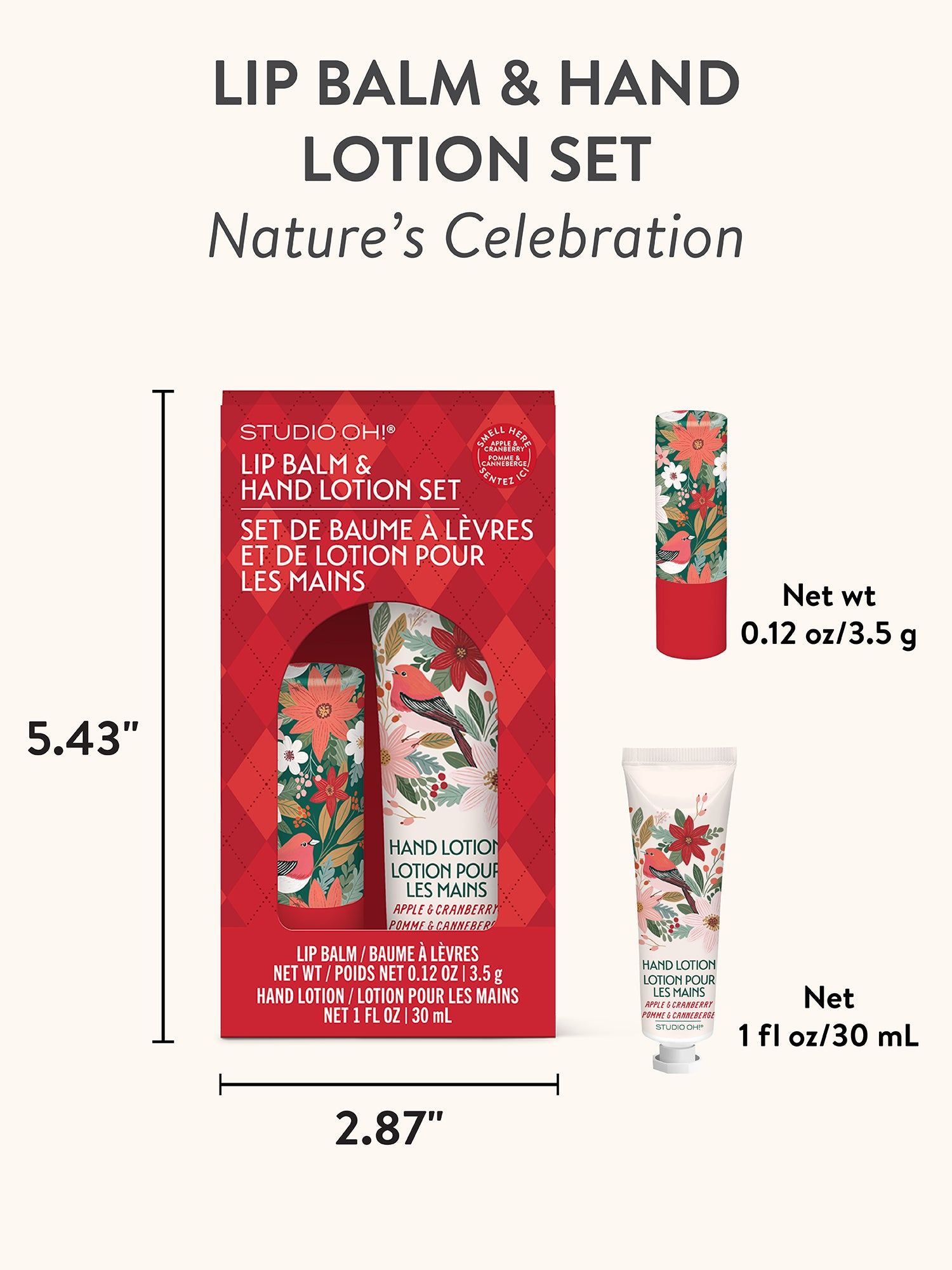 Nature's Celebration Christmas Lip Balm & Hand Lotion Set