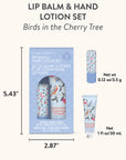 Birds in the Cherry Tree Lip Balm & Hand Lotion Set