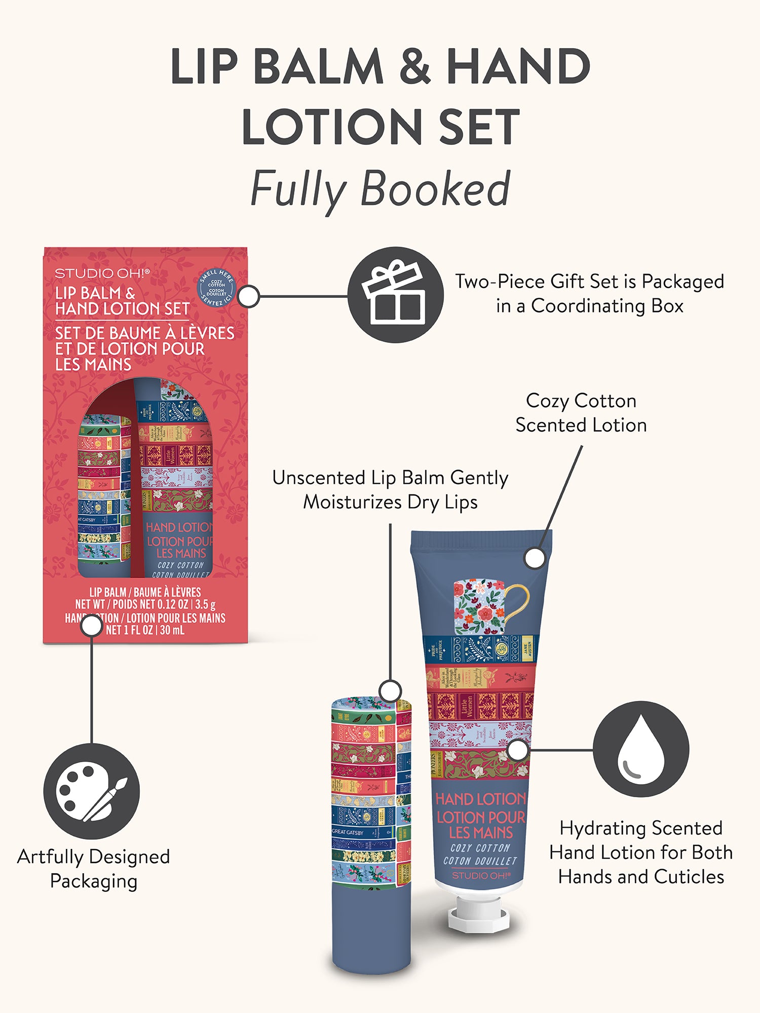 Fully Booked Lip Balm & Hand Lotion Set