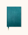 Peacock Blue Feather Olivia Velvet A5 Journal