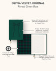 Forest Green Bow Olivia Journal