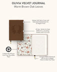 Warm Brown Oak Leaves Olivia Journal