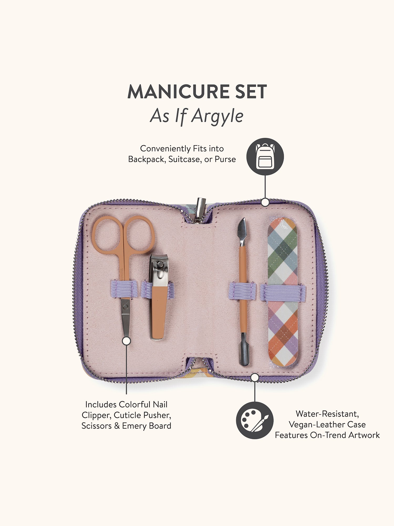 As If Argyle Manicure Set