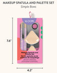 SCOOPS Beauty Makeup Spatula and Palette Set, Simple Bows