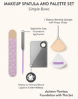 SCOOPS Beauty Makeup Spatula and Palette Set, Simple Bows