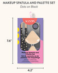 SCOOPS Beauty Makeup Spatula and Palette Set, Dots on Black