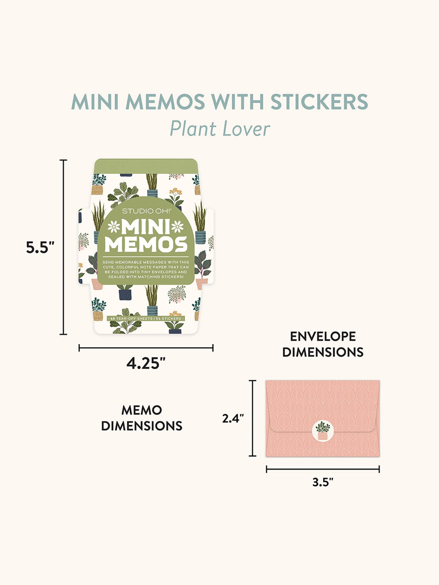 Plant Lover Mini Memo with Stickers – Studio Oh!