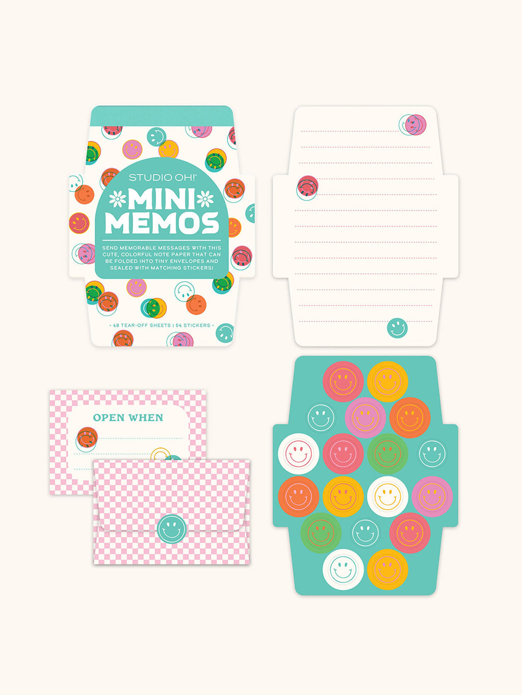 Cheery Messages Mini Note Card Set with Stickers – Studio Oh!