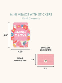 Plaid Blossoms Mini Memo with Stickers