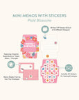Plaid Blossoms Mini Memo with Stickers