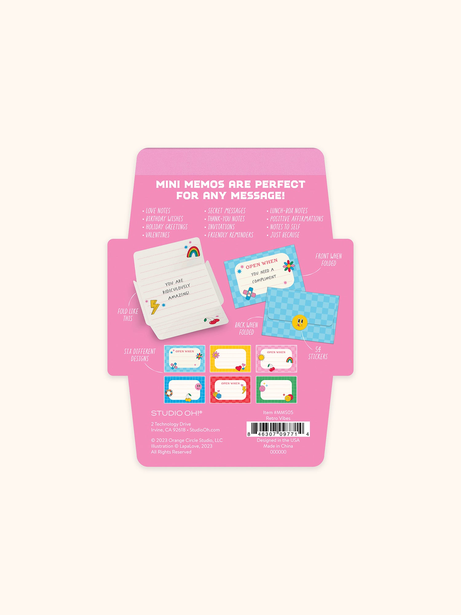 Retro Vibes Mini Memo with Stickers – Studio Oh!