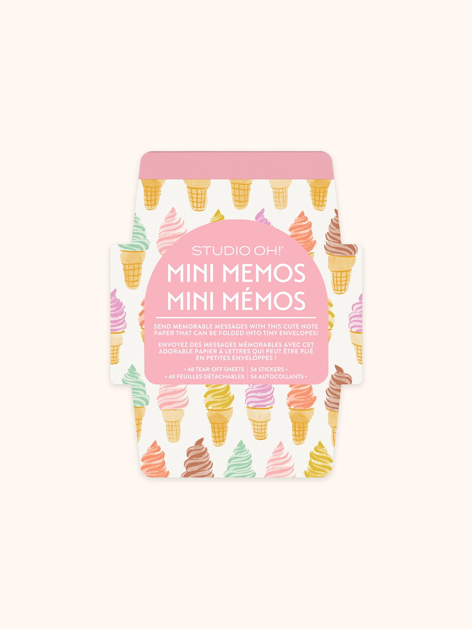 小分けmemo（英03）5枚×4種→20枚¥160 Cool & Creamy Mini Memos with Stickers – Studio Oh!