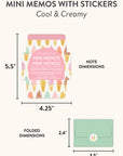 Cool & Creamy Mini Memos with Stickers