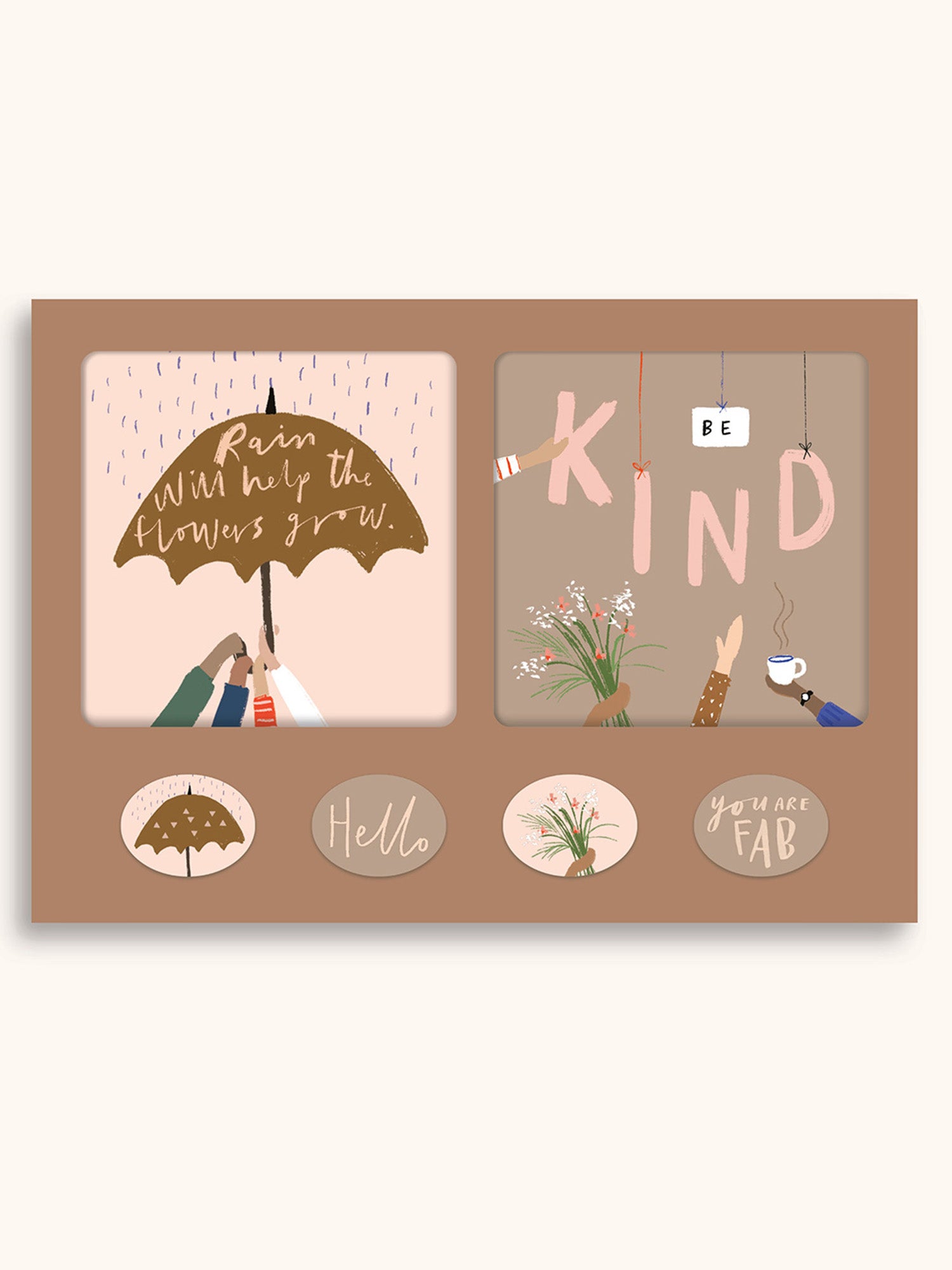 Be Kind Mini Note Card Set with Stickers