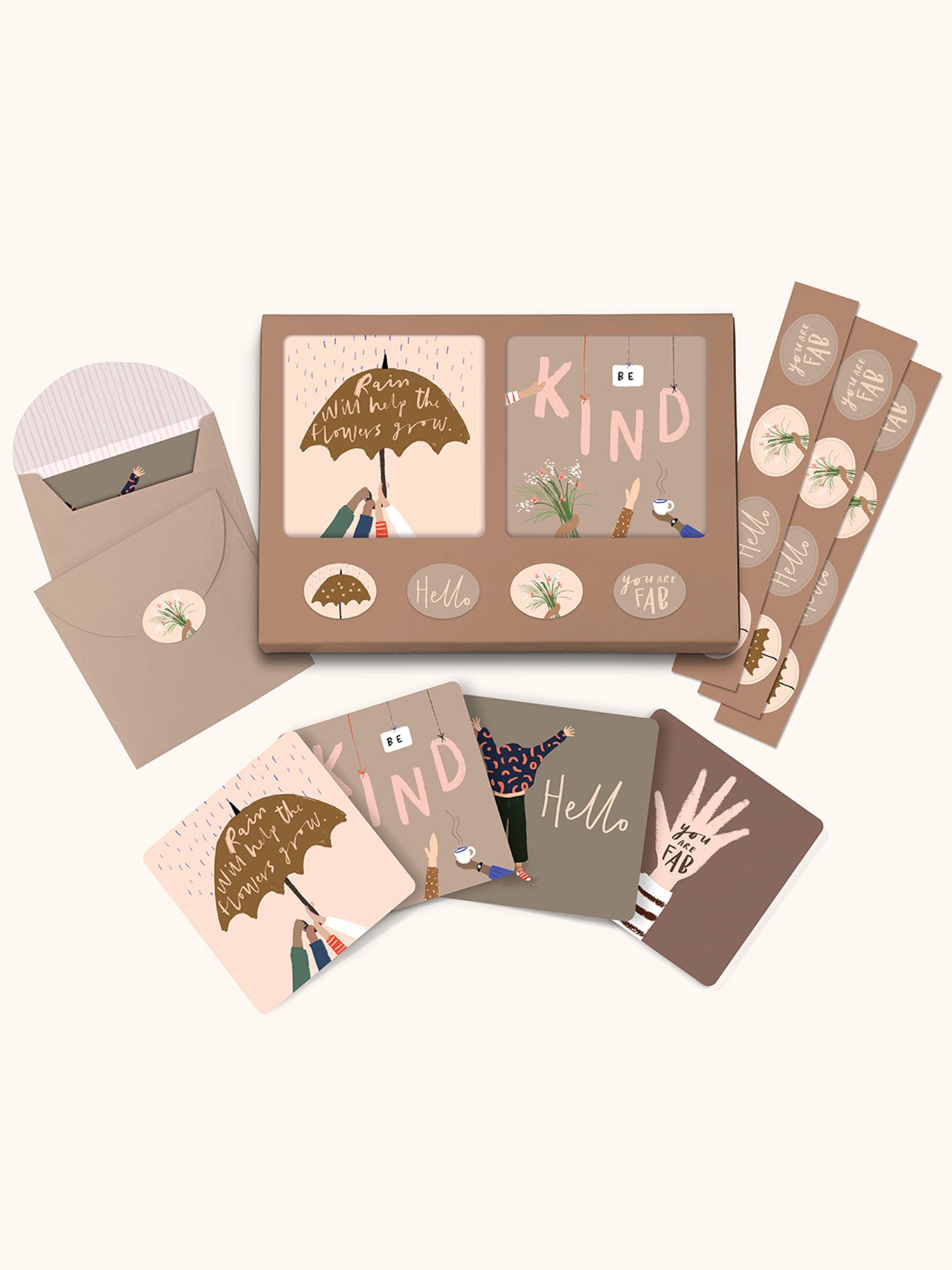 Be Kind Mini Note Card Set with Stickers