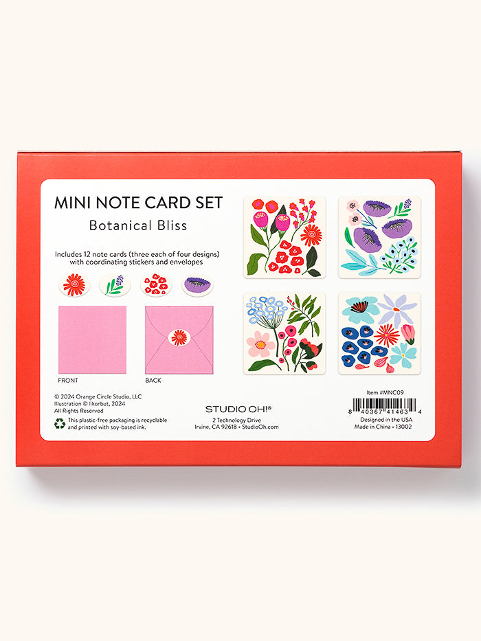 Botanical Bliss Mini Notecard Set with Stickers