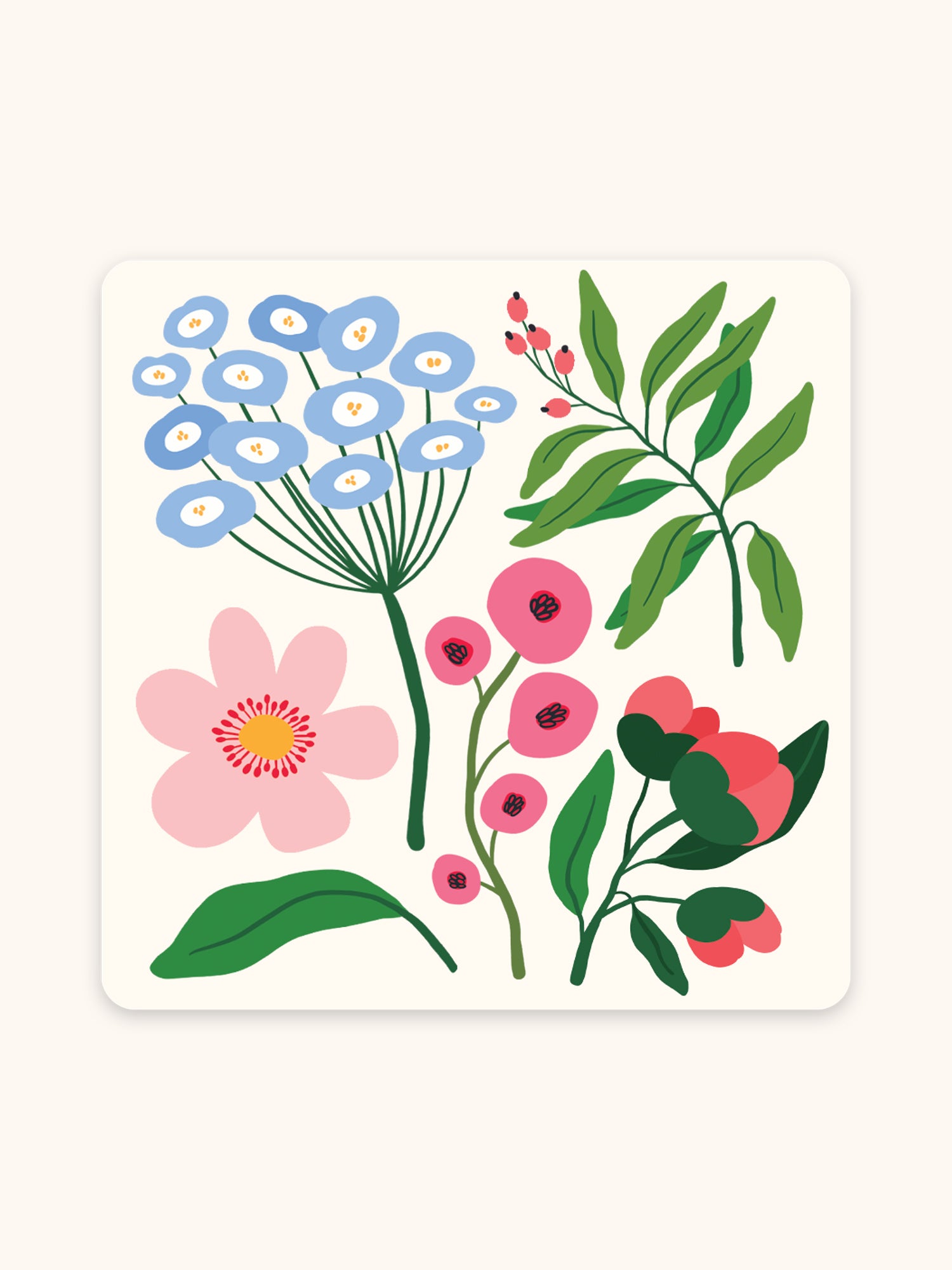 Botanical Bliss Mini Notecard Set with Stickers