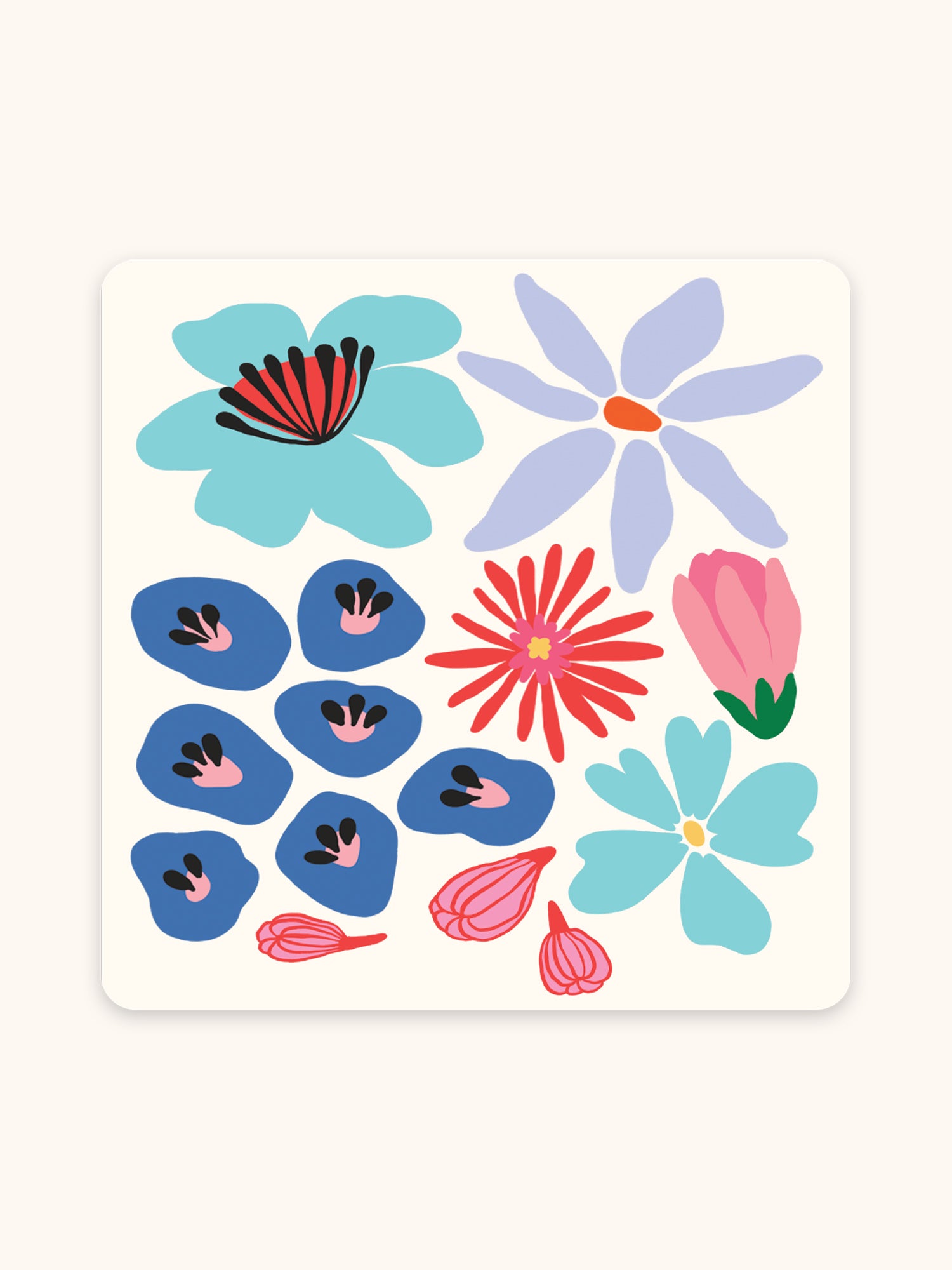 Botanical Bliss Mini Notecard Set with Stickers
