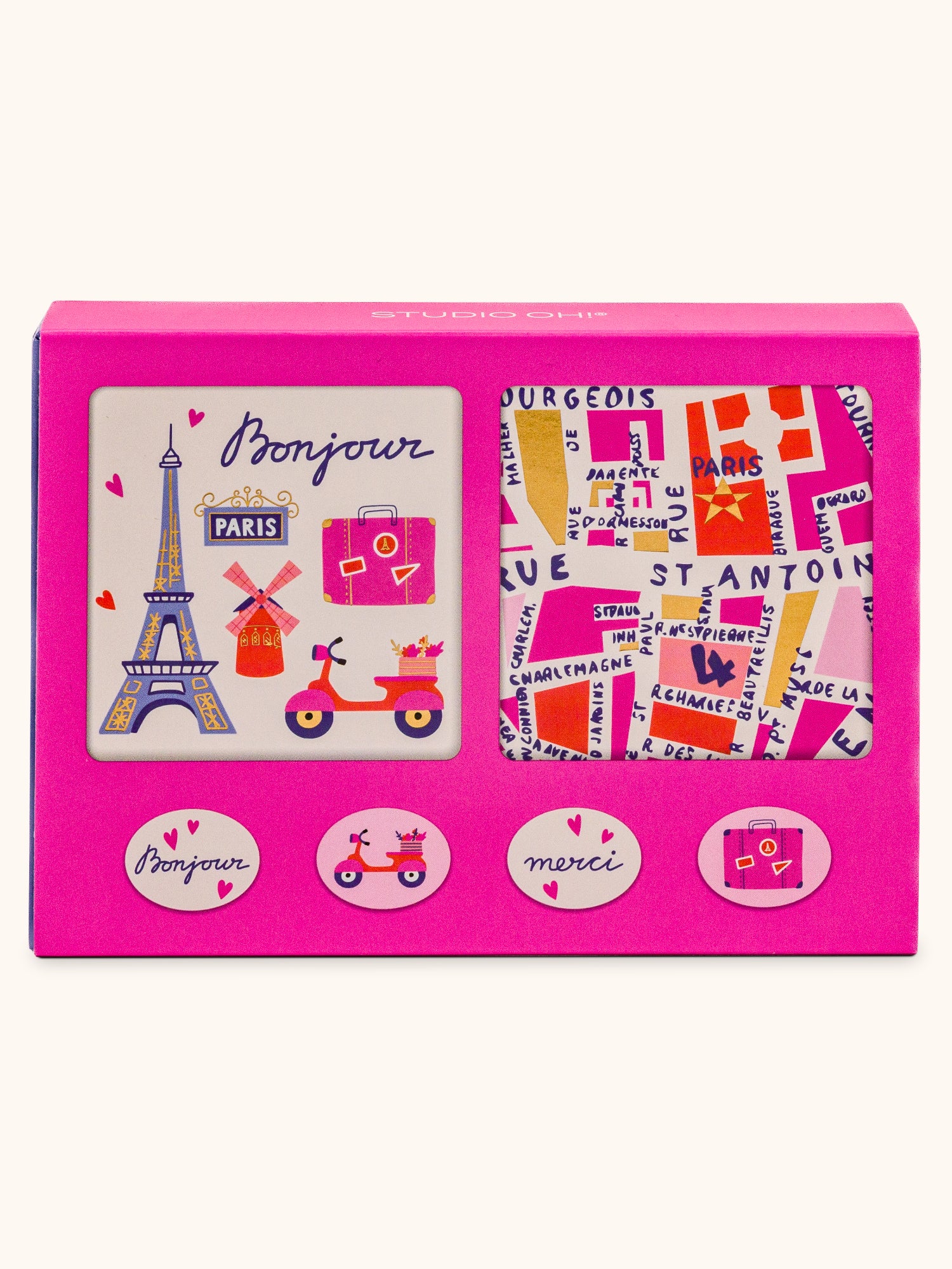 Rues de Paris Mini Note Card Set with Stickers