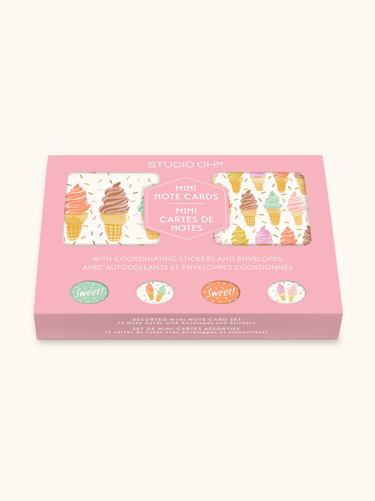 ミニシューモールド＆木製POSTCARDのセット Cool & Creamy Assorted Mini Note Card Set with Stickers – Studio Oh!
