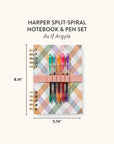 As If Argyle Harper Split-Spiral Notebook & Pen Set